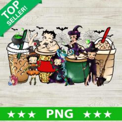 Betty Boop Halloween Coffee PNG