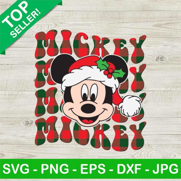 Mickey Retro Christmas Buffalo Plaid SVG