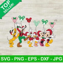 Disney Mickey And Friends Merry Christmas SVG, Christmas Squad SVG, Christmas Candy Balloon SVG, Mouse Donald Goofy SVG