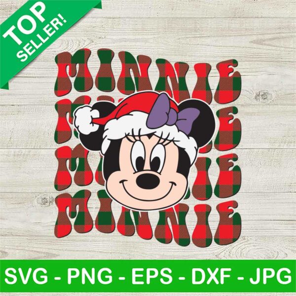Minnie Retro Christmas Buffalo Plaid SVG