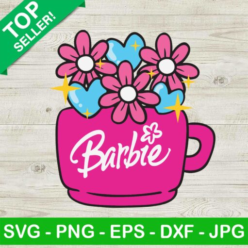 Barbie Floral Coffee Mug Svg