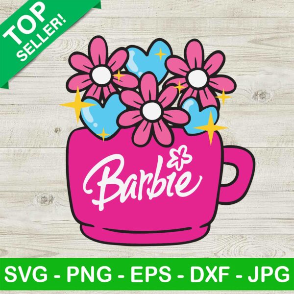 Barbie Floral Coffee Mug SVG