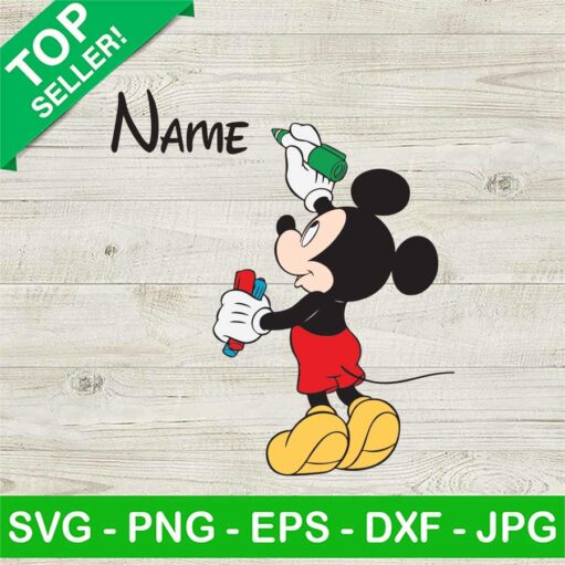 Mickey Back To School Custom Name Svg