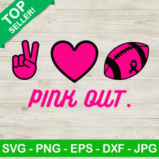 Pink Out Football Breast Cancer Svg