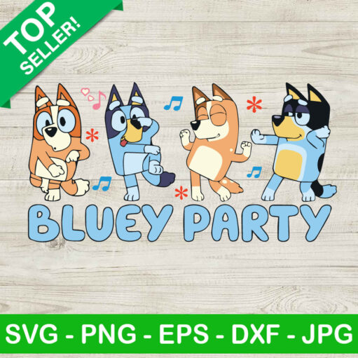 Bluey And Bingo Party Svg