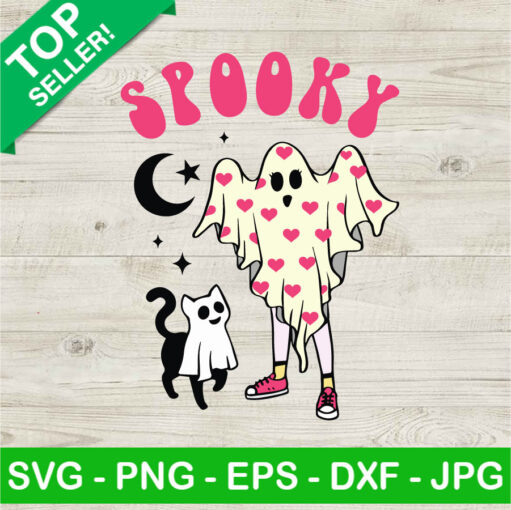 Spooky Ghost Girl Cat Svg
