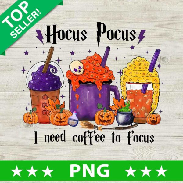 Hocus Pocus Halloween Coffee PNG
