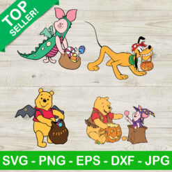 Halloween Winnie The Pooh And Pluto SVG