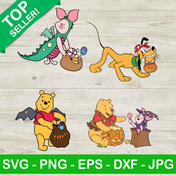 Halloween Winnie The Pooh And Pluto SVG