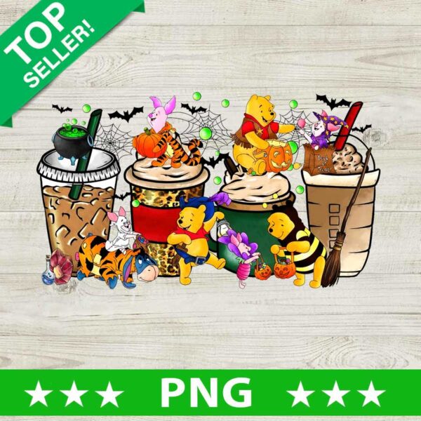 Winnie The Pooh Halloween Coffee Drink PNG