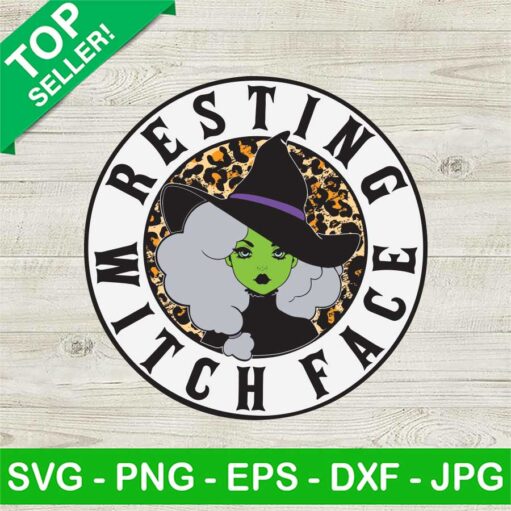 Leopard Resting Witch Face Svg