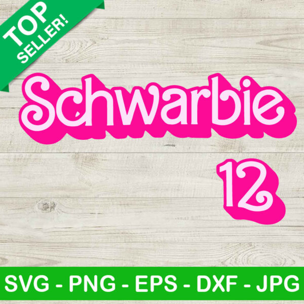 Schwarbie 12 SVG, Kyle Schwarber Philadelphia Phillies MLB SVG, MLB Kyle Schwarber Barbie Font SVG