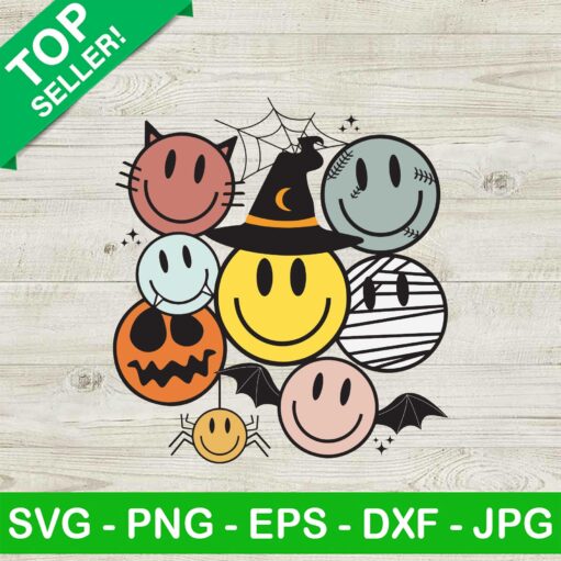 Smiley Face Witch Halloween Svg