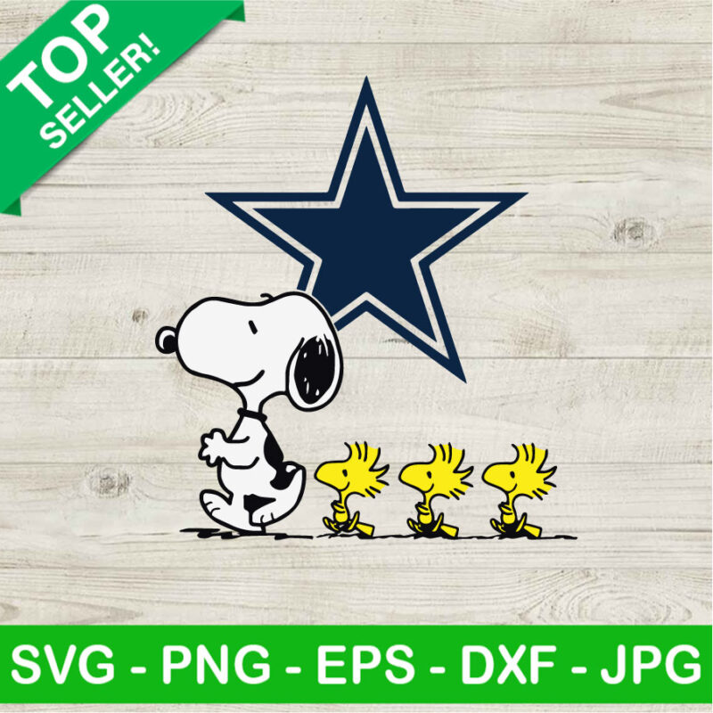 Snoopy Woodstock Dallas Cowboys SVG