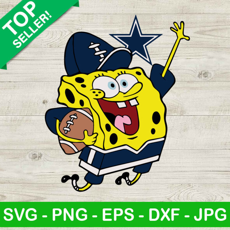 Spongebob Dallas Cowboys SVG, Dallas Cowboys Football SVG, Cute Spongebob SVG