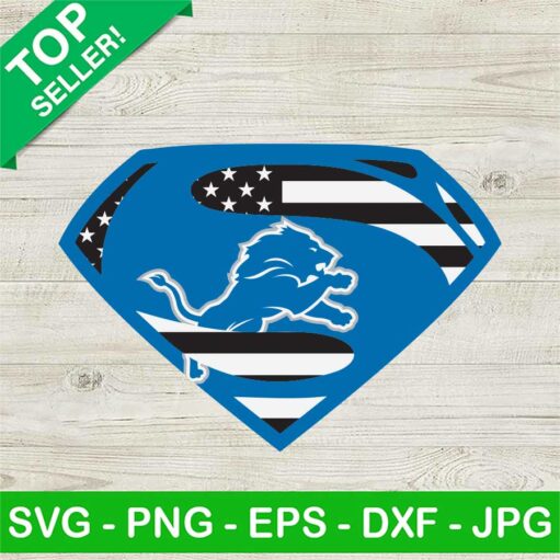 Detroit Lions NFL Superman Logo SVG