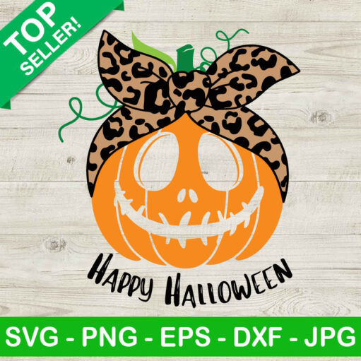 Happy Halloween Bandana Pumpkin Svg