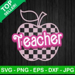 Barbie Teacher Apple Checkered SVG