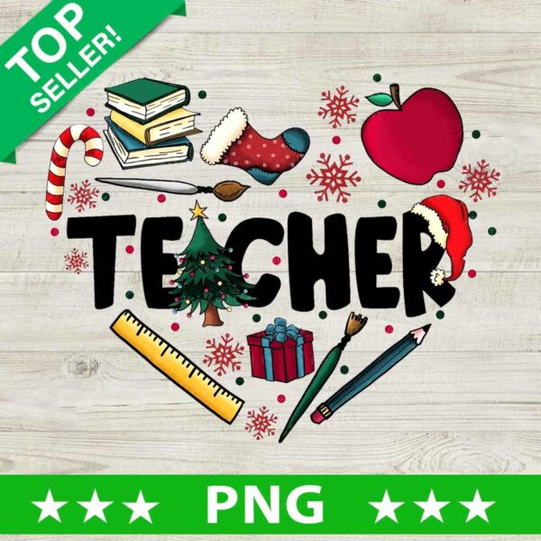 Teacher Christmas Doodle PNG