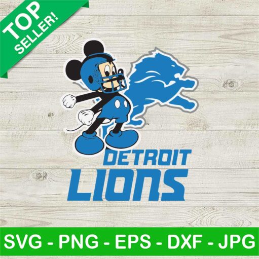 Mickey Mouse Detroit Lions Svg