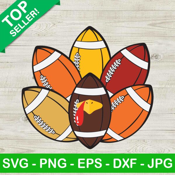 Football Turkey Thanksgiving SVG, Football Player Turkey SVG, Happy Fall SVG PNG DXF