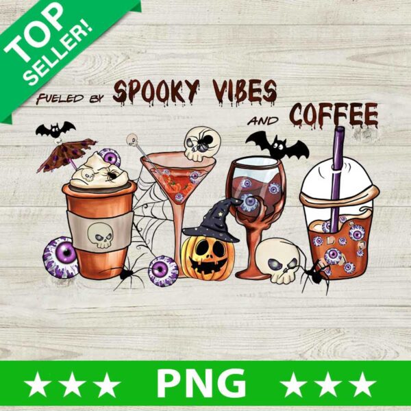 Halloween Spooky Vibes Coffee PNG