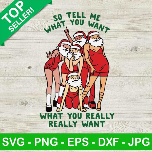 So Tell Me What You Want What You Really Really Want SVG, Funny Sexy Santa Claus SVG, Santa Mean Girls SVG