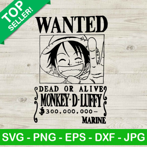 Monkey D Luffy Wanted Svg