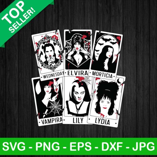 Wednesday Addams Family Tarot Card SVG