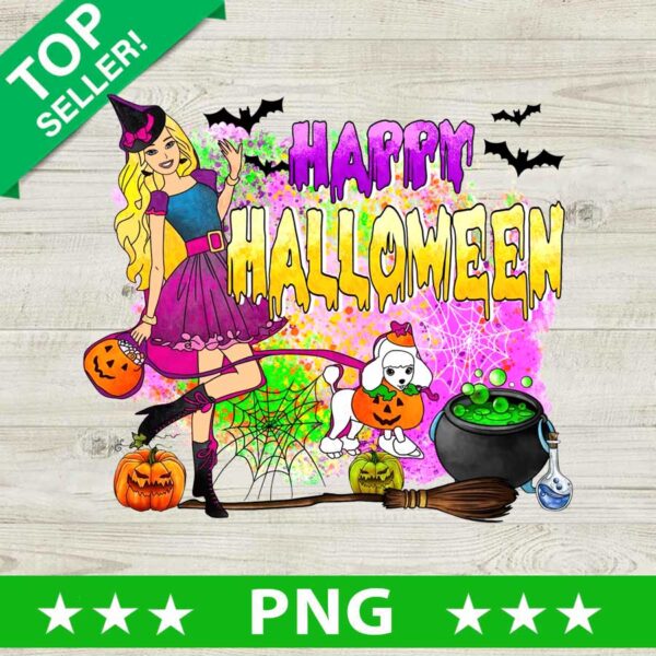 Barbie Witch Happy Halloween PNG