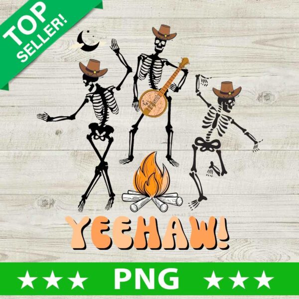 Country Music Skeleton Yeehaw PNG