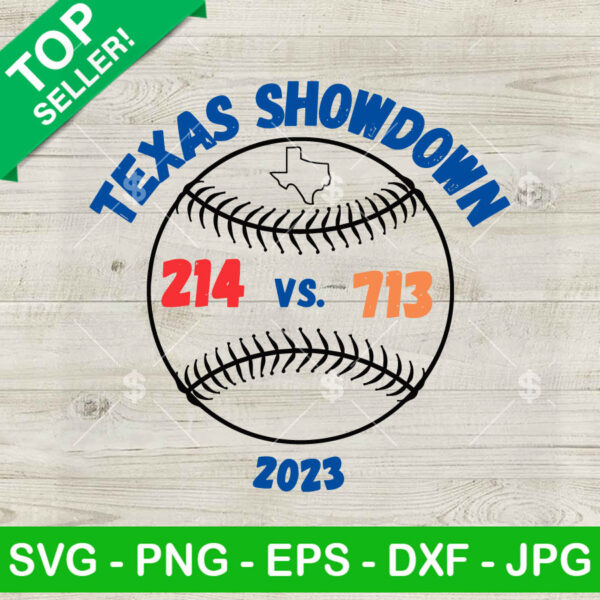 Texas Showdown 214 vs 713 SVG, ALCS Texas Showdown SVG, Baseball Playoff SVG PNG DXF EPS