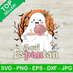 Aqui Espantan Spanish Halloween Ghost SVG