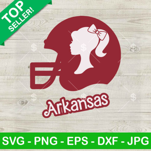 Arkansas Barbie Football Helmet Svg