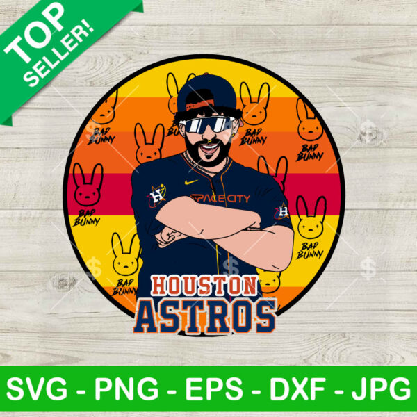 Bad Bunny Houston Texas Basball SVG, Houston Astro SVG, Bad Bunny Baseball Team SVG PNG DXF EPS