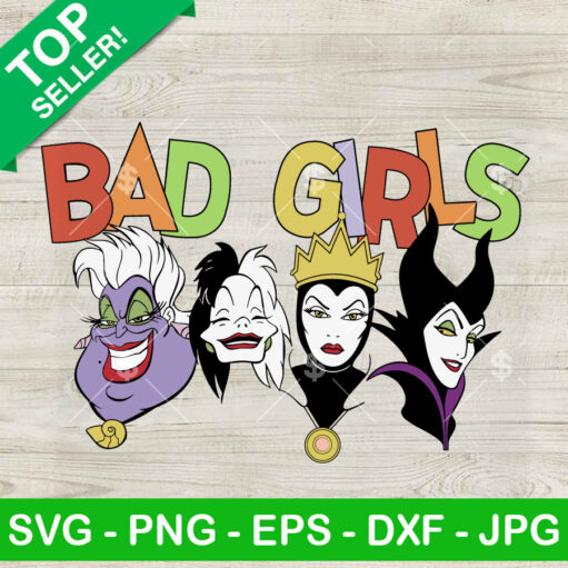 Bad Girl Disney Villains Svg