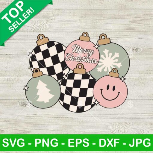 Merry Christmas Ornaments Svg Png