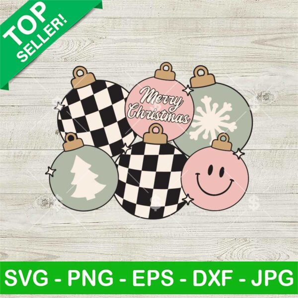 Merry Christmas Ornaments SVG PNG