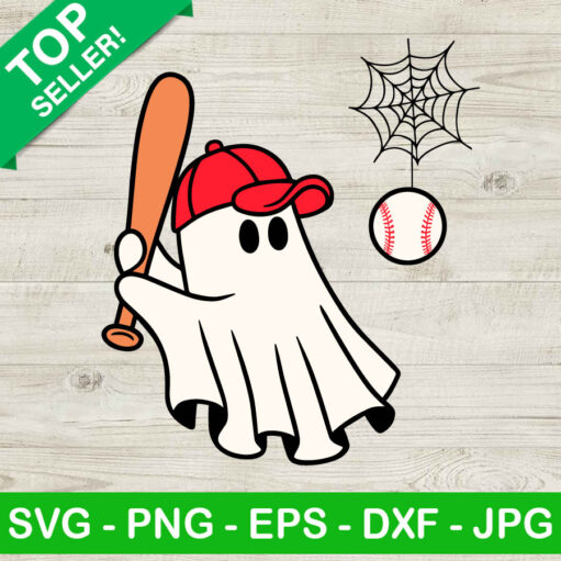 Baseball Ghost Halloween Svg