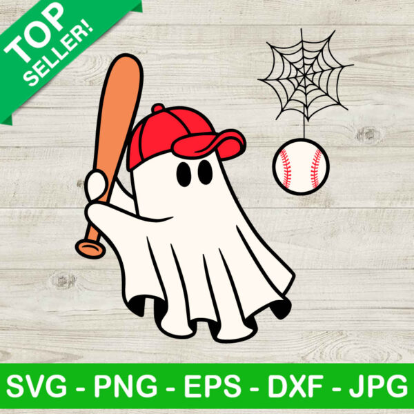 Baseball Ghost Halloween SVG