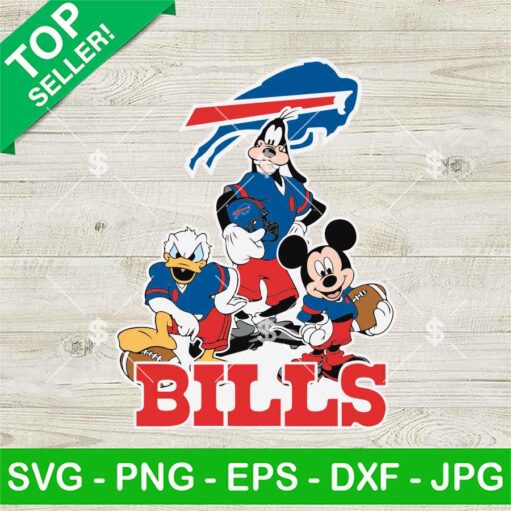 Mickey Donald Goofy Buffalo Bills Svg