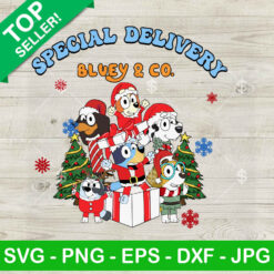 Special Delivery Bluey And Co Christmas SVG, Bluey Friends Christmas SVG, Bluey Special Delivery SVG