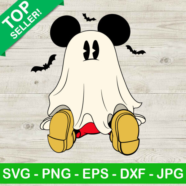 Boo Mickey Mouse SVG, Mickey Ghost Halloween SVG, Disney Halloween Ghost SVG