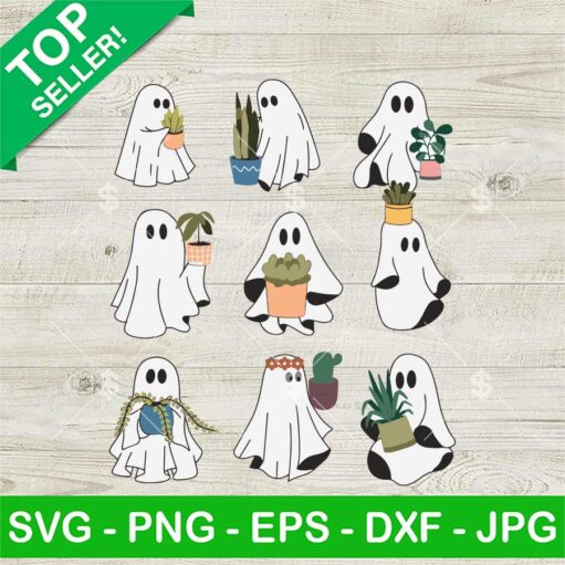 Halloween Ghost Plant Lady Svg