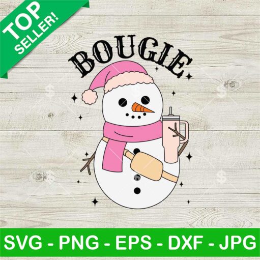 Bougie Snowman Cup And Bag Svg