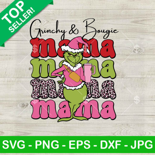 Retro Grinchy And Bougie Mama Svg