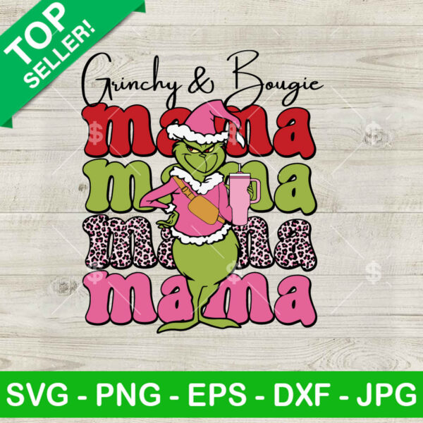 Retro Grinchy And Bougie Mama SVG