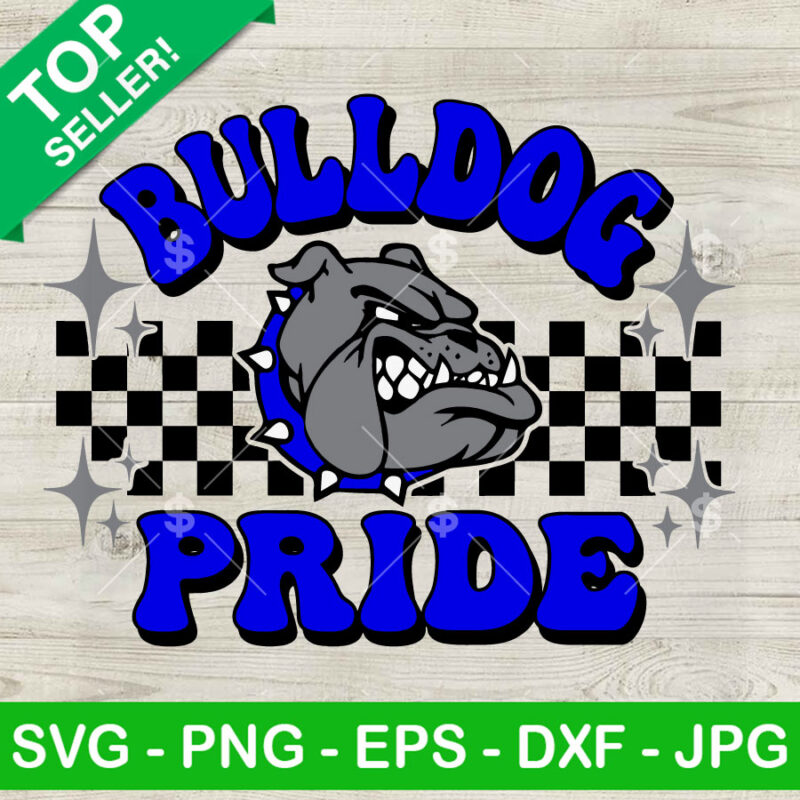 Bulldog Pride Blue Groovy SVG