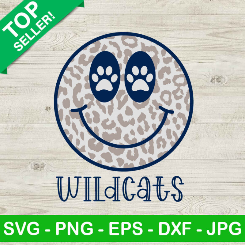 Wildcats Smiley Face SVG