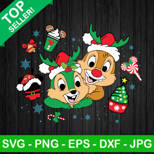 Chip And Dale Santa Christmas Svg